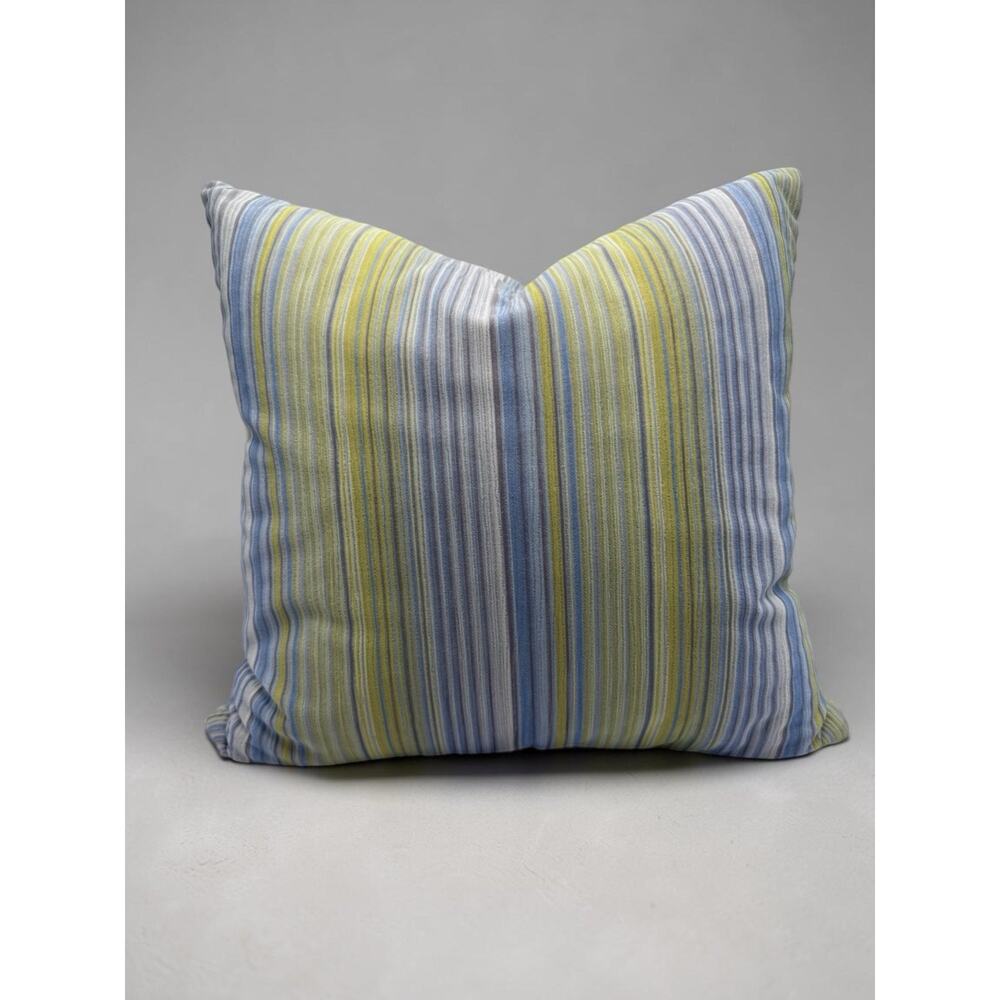 Velvet Throw Pillow Feather Down Insert Plush Designer Style Yellow Blue Decor
